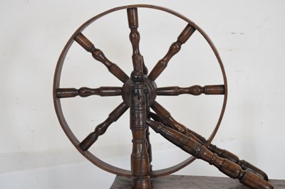 Lot 515 - 17th Century fruitwood spinning wheel