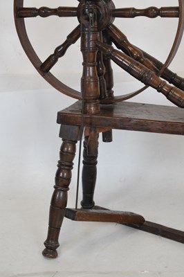 Lot 515 - 17th Century fruitwood spinning wheel