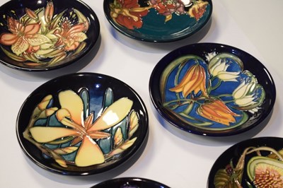 Lot 297 - Moorcroft Pottery - Six pin dishes