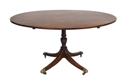 Lot 542 - Mahogany inlaid oval tilt-top table