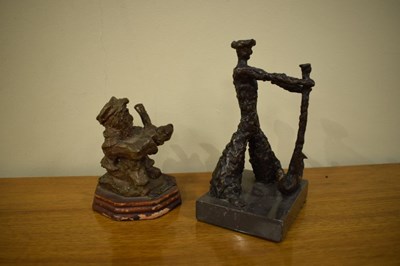 Lot 744 - Judica/Jewish interest - Two cast metal figures: Fiddler and Sailor with Anchor