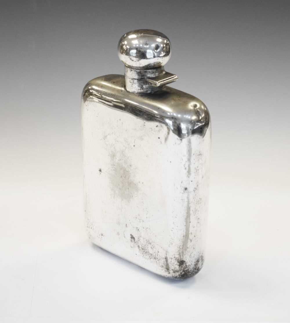 Lot 179 - Large silver plated hip flask