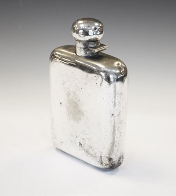 Lot 179 - Large silver plated hip flask