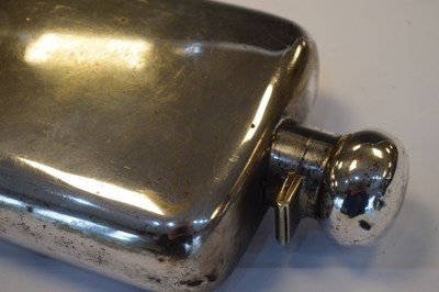 Lot 179 - Large silver plated hip flask