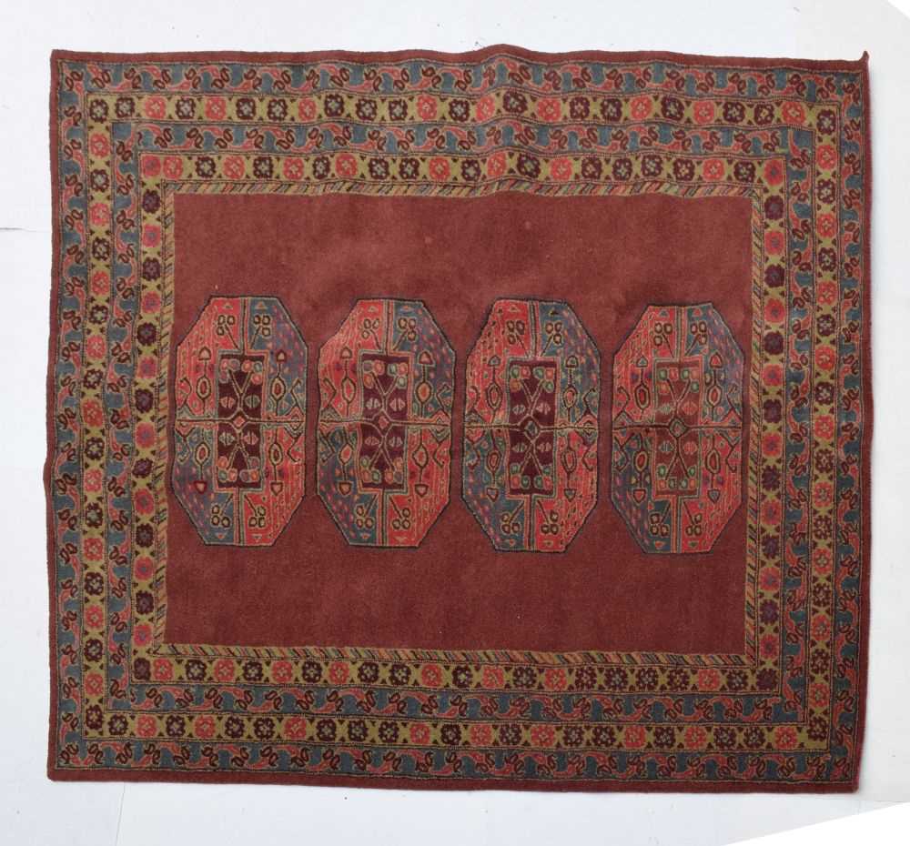 Lot 416 - Wool rug or carpet, flecked burgundy field