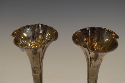 Lot 95 - Pair of George V silver bud vases