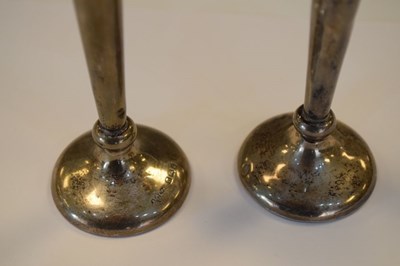 Lot 95 - Pair of George V silver bud vases