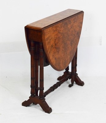 Lot 454 - Late Victorian figured walnut Sutherland tea table