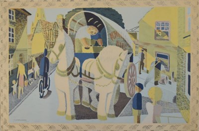 Lot 596 - Tom Gentleman - School Print - The Grey Horses SP11