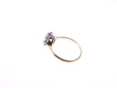 Lot 5 - Diamond single stone ring, stamped '18ct' and 'Plat'