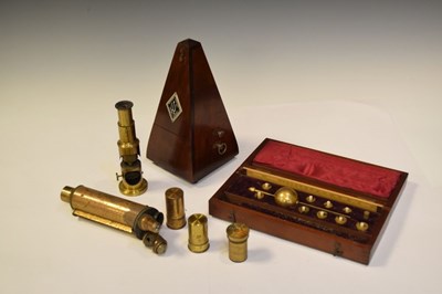 Lot 201 - Early 20th Century mahogany cased Maelzel metronome, etc.