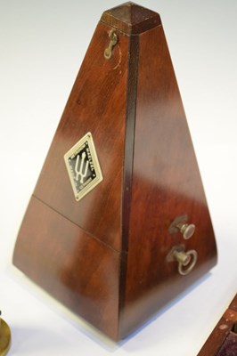 Lot 201 - Early 20th Century mahogany cased Maelzel metronome, etc.