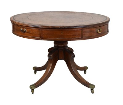 Lot 719 - George IV mahogany drum library or centre table