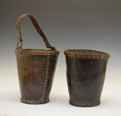 Lot 658 - Pair of leather fire buckets