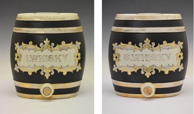 Lot 496 - Pair of Staffordshire spirit barrels