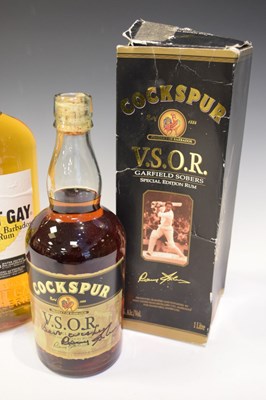 Lot 241 - Cockspur V.S.O.R Garfield Sobers Special Edition rum and 1 litre bottle of Mount Gay rum