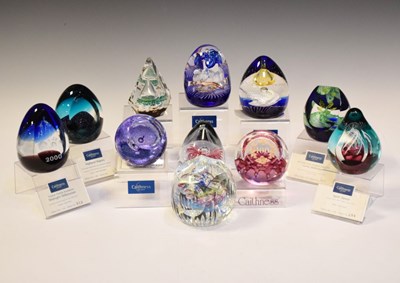 Lot 334 - Group of ten boxed Caithness paperweights