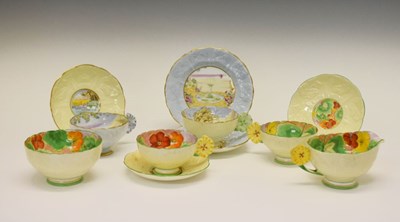 Lot 386 - Collection of Paragon flower handle teawares