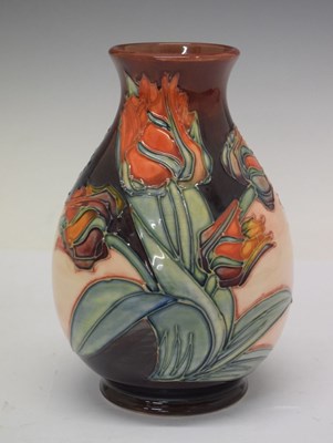 Lot 295 - Moorcroft Pottery -  Tulip pattern bulbous shaped vase