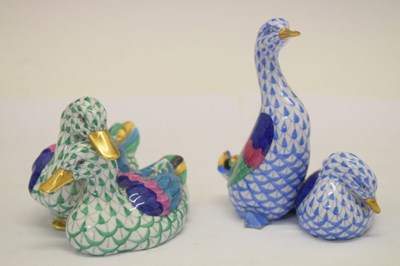 Lot 365 - Herend, Hungary - Two porcelain pairs of ducks