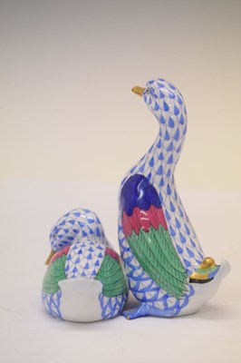 Lot 365 - Herend, Hungary - Two porcelain pairs of ducks