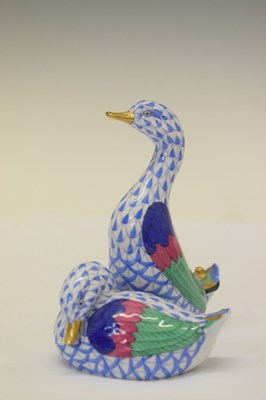 Lot 365 - Herend, Hungary - Two porcelain pairs of ducks