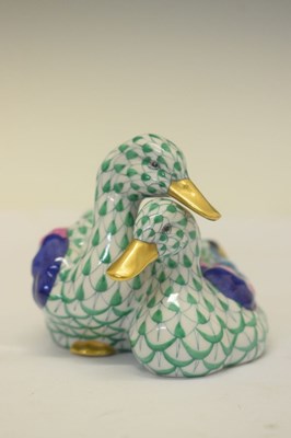 Lot 365 - Herend, Hungary - Two porcelain pairs of ducks