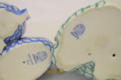Lot 365 - Herend, Hungary - Two porcelain pairs of ducks