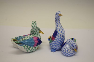Lot 365 - Herend, Hungary - Two porcelain pairs of ducks