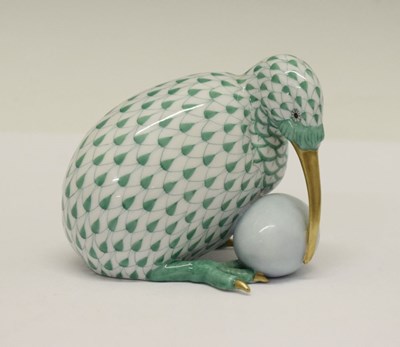 Lot 366 - Herend, Hungary - Porcelain model of a Kiwi with egg