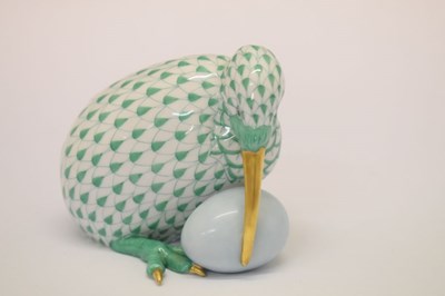 Lot 366 - Herend, Hungary - Porcelain model of a Kiwi with egg