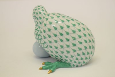 Lot 366 - Herend, Hungary - Porcelain model of a Kiwi with egg