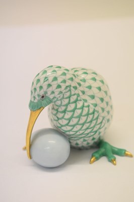 Lot 366 - Herend, Hungary - Porcelain model of a Kiwi with egg