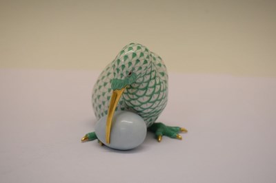 Lot 366 - Herend, Hungary - Porcelain model of a Kiwi with egg