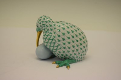 Lot 366 - Herend, Hungary - Porcelain model of a Kiwi with egg