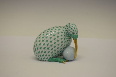 Lot 366 - Herend, Hungary - Porcelain model of a Kiwi with egg