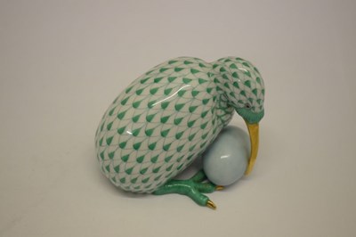 Lot 366 - Herend, Hungary - Porcelain model of a Kiwi with egg