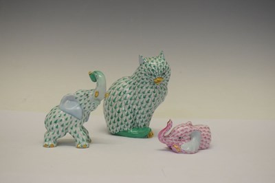 Lot 369 - Herend, Hungary - Three porcelain animal figures