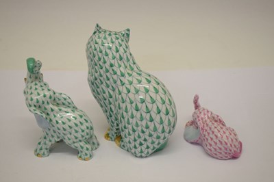 Lot 369 - Herend, Hungary - Three porcelain animal figures