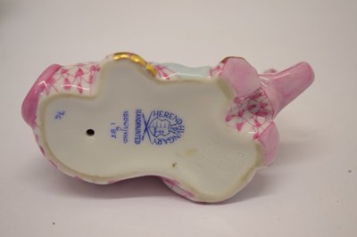 Lot 369 - Herend, Hungary - Three porcelain animal figures