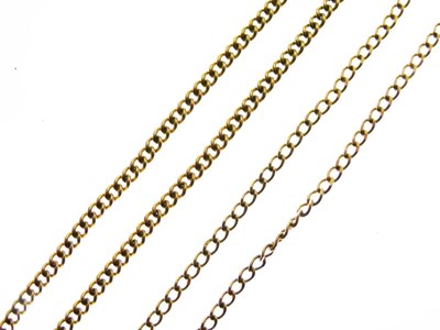 Lot 73 - Two 9ct gold curb-link necklaces