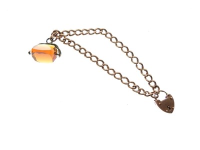 Lot 18 - Gold hollow chain link bracelet