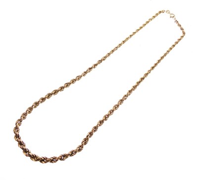 Lot 20 - 9ct gold graduated rope-link necklace
