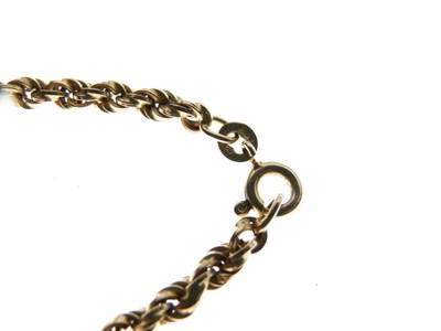 Lot 20 - 9ct gold graduated rope-link necklace