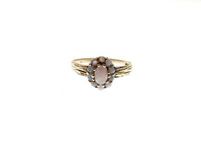 Lot 6 - 9ct gold opal cluster ring