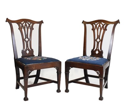 Lot 625 - Pair of mahogany dining chairs