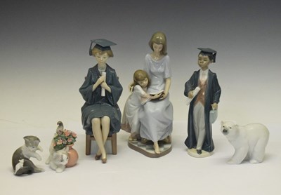 Lot 309 - Lladro - Five boxed porcelain figures and one unboxed