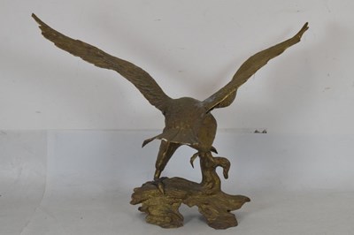 Lot 486 - Large cast brass eagle sculpture