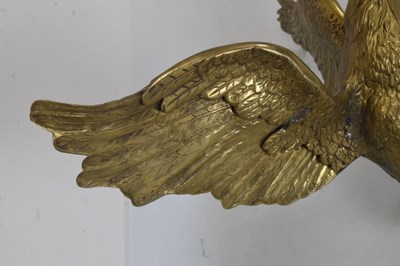 Lot 486 - Large cast brass eagle sculpture