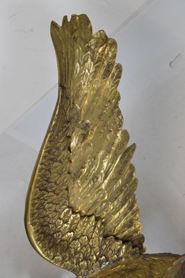 Lot 486 - Large cast brass eagle sculpture